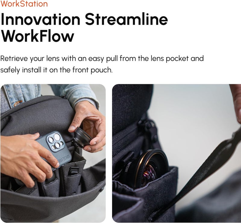 SHIFTCAM WorkFlow Sling Bag | Ultra-Functional Mobile Photography Sling with Magnetic Phone Mount, Lens Storage, and Quick Access | Streamline Your Workflow (SlingL (7L)) - Image 5